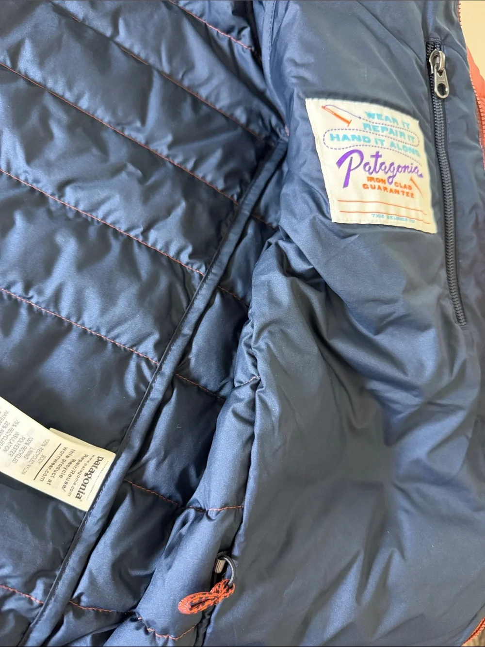 Patagonia Kids Rust Orange Quilted Puffer Jacket